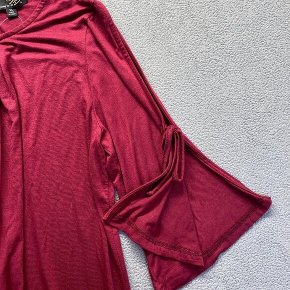 Suzanne Betro Shirt Top Women Size XL 3/4 Sleeve Relaxed,Pleated Front,Soft - Picture 9 of 12